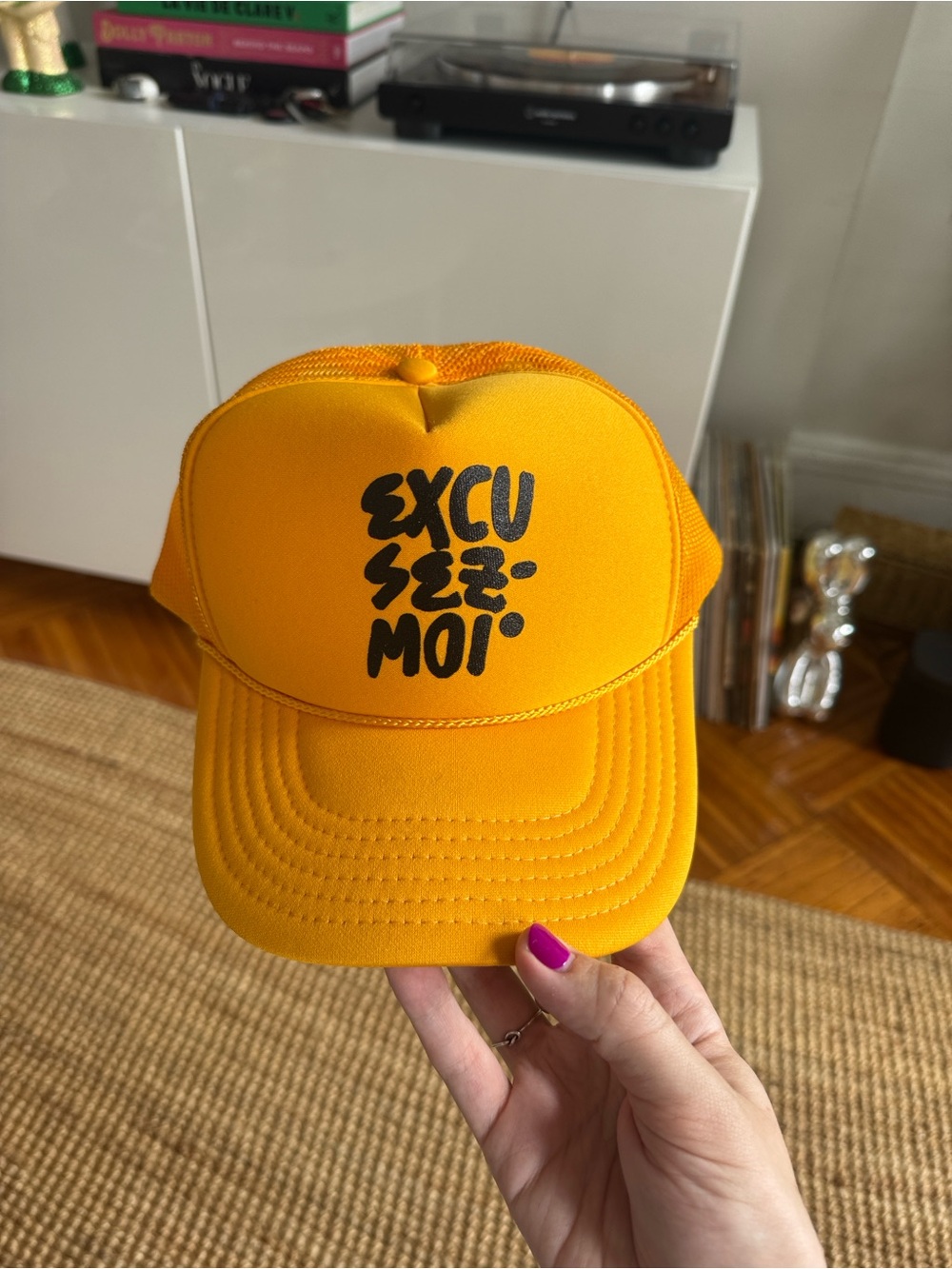 Clare V. Trucker Hat Excusez-Moi